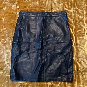 MIDI leather skirt